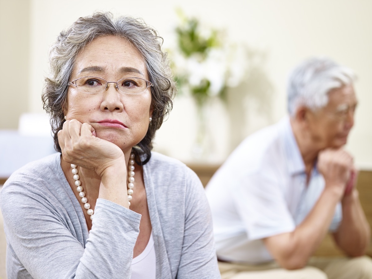 old couple in heated fight