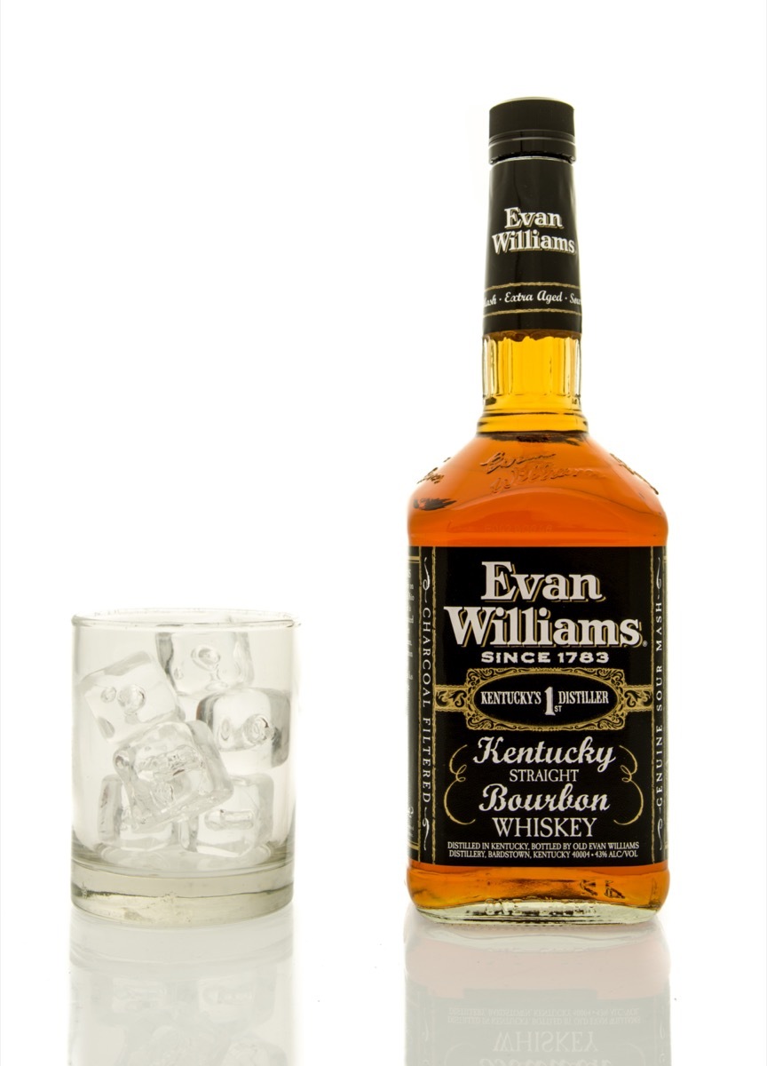 Evan Williams next to a glass of ice