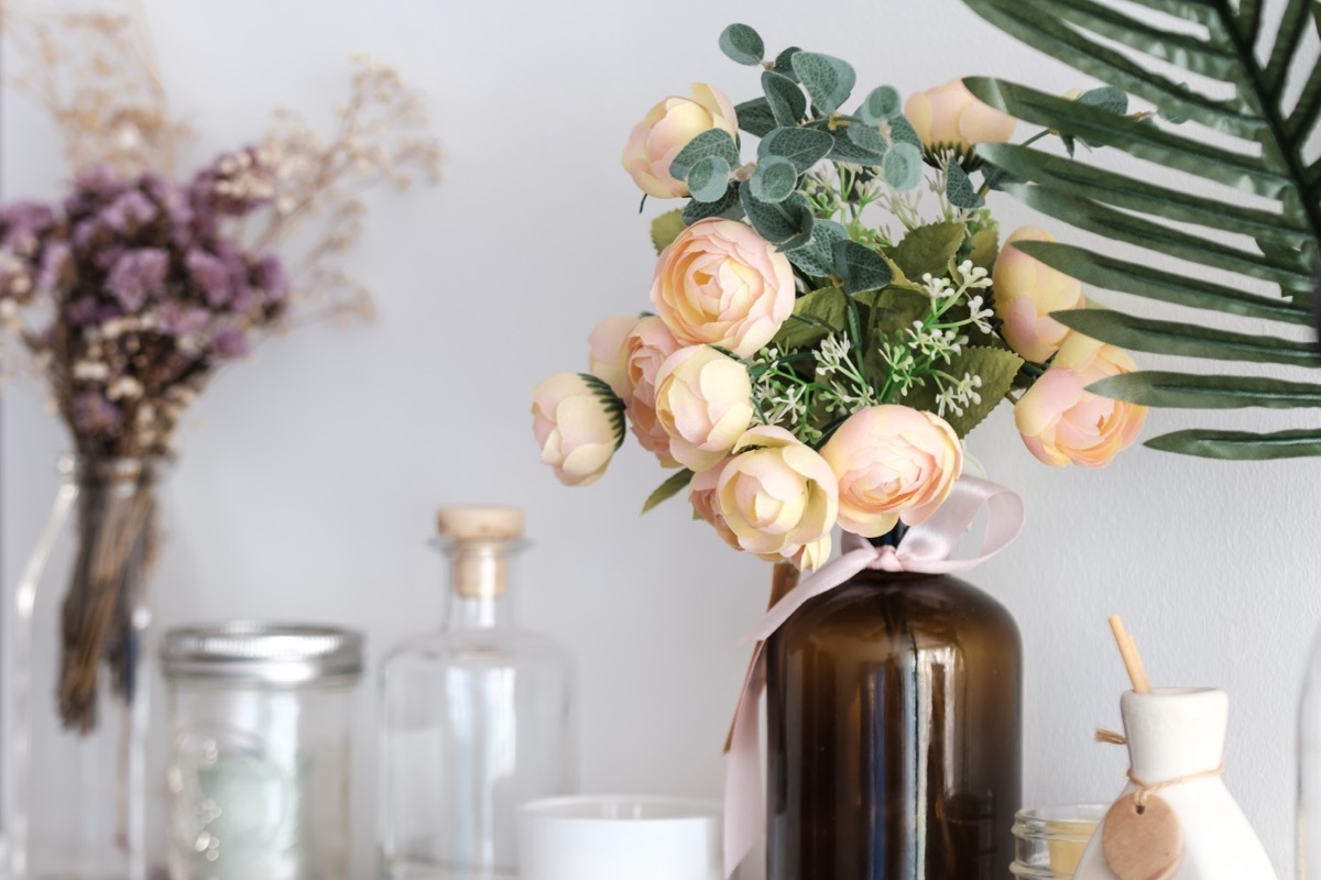 artificial flowers in vase