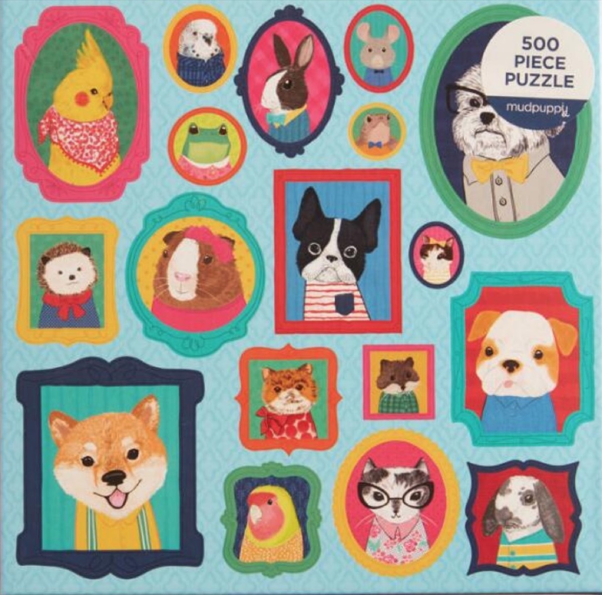 puzzle with pet portraits in frames