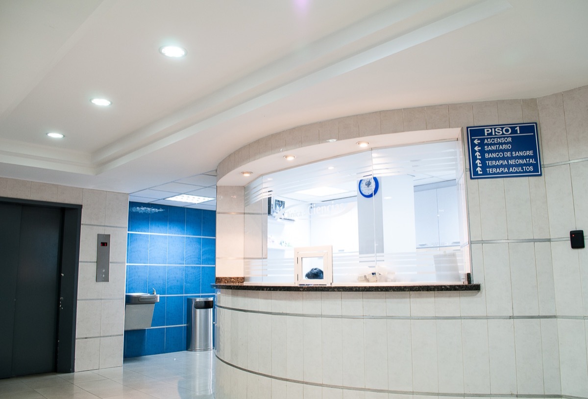 welcome desk at hospital