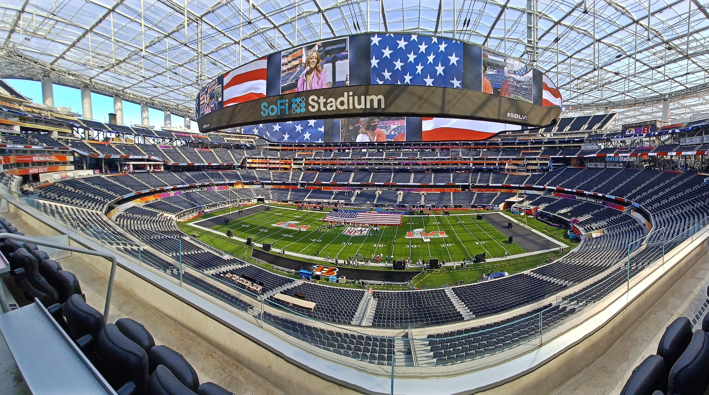 Panoramic view of SoFi Stadium in Los Angeles