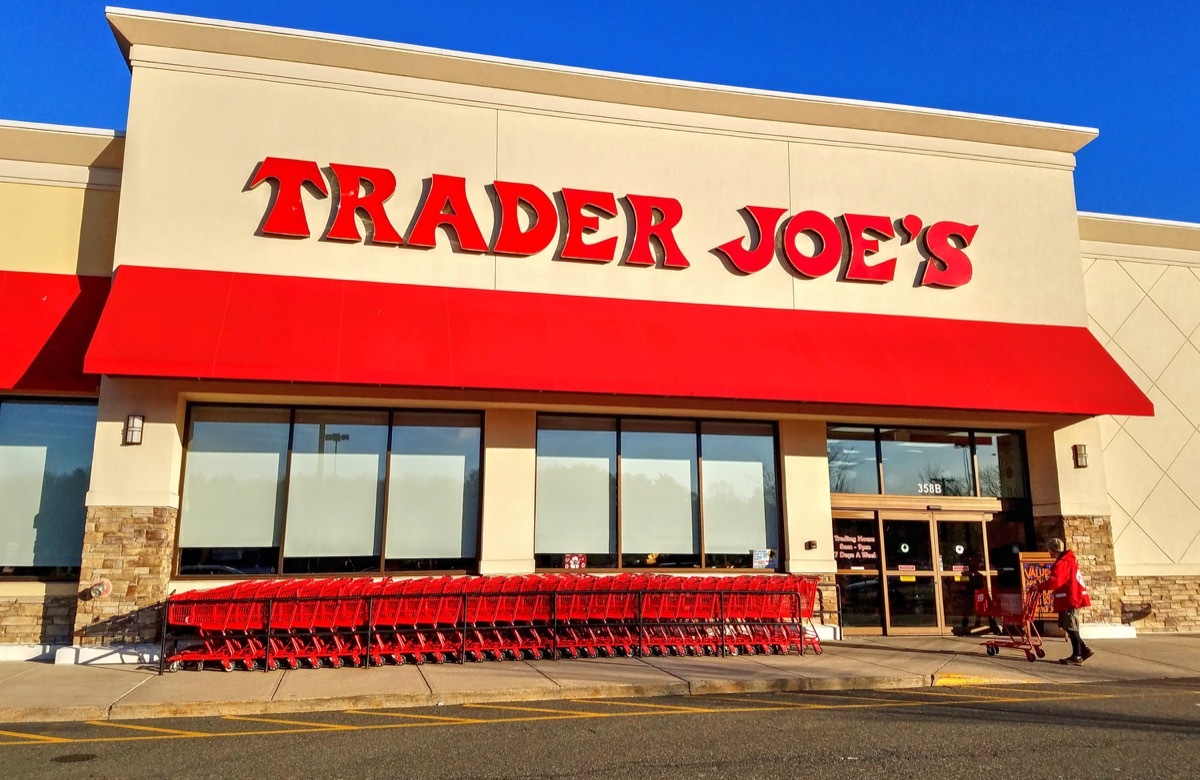 Trader Joe's discount retailer storefront, shopping carts - Saugus, Massachusetts USA