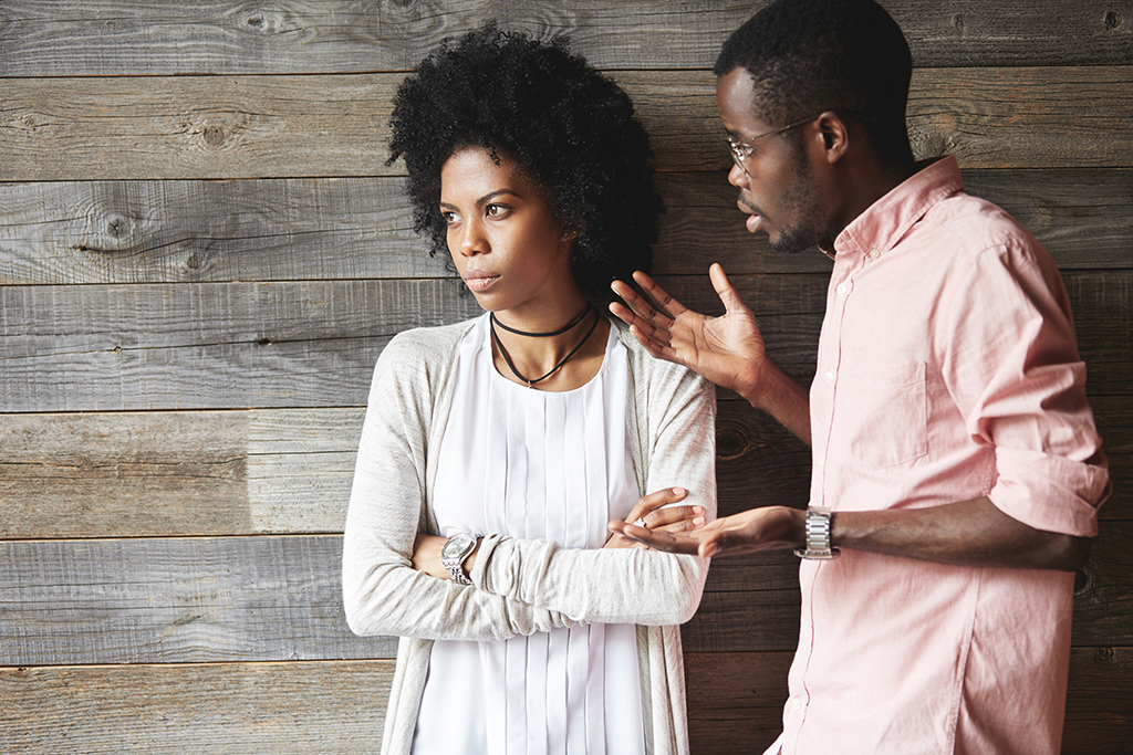 young couple arguing, still single, argument fight, smart word