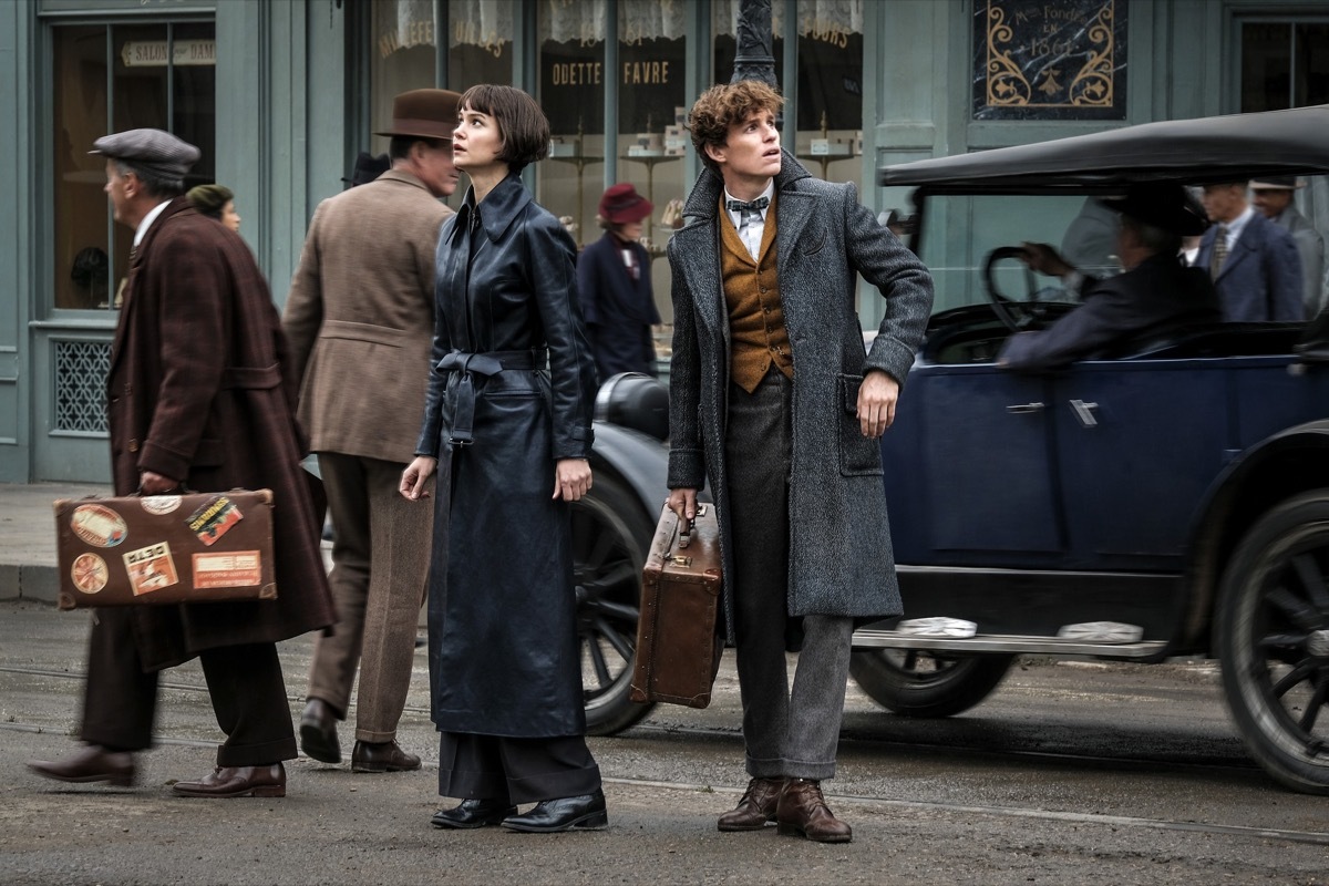 Katherine Waterston and Eddie Redmayne in Fantastic Beasts and Where to Find Them