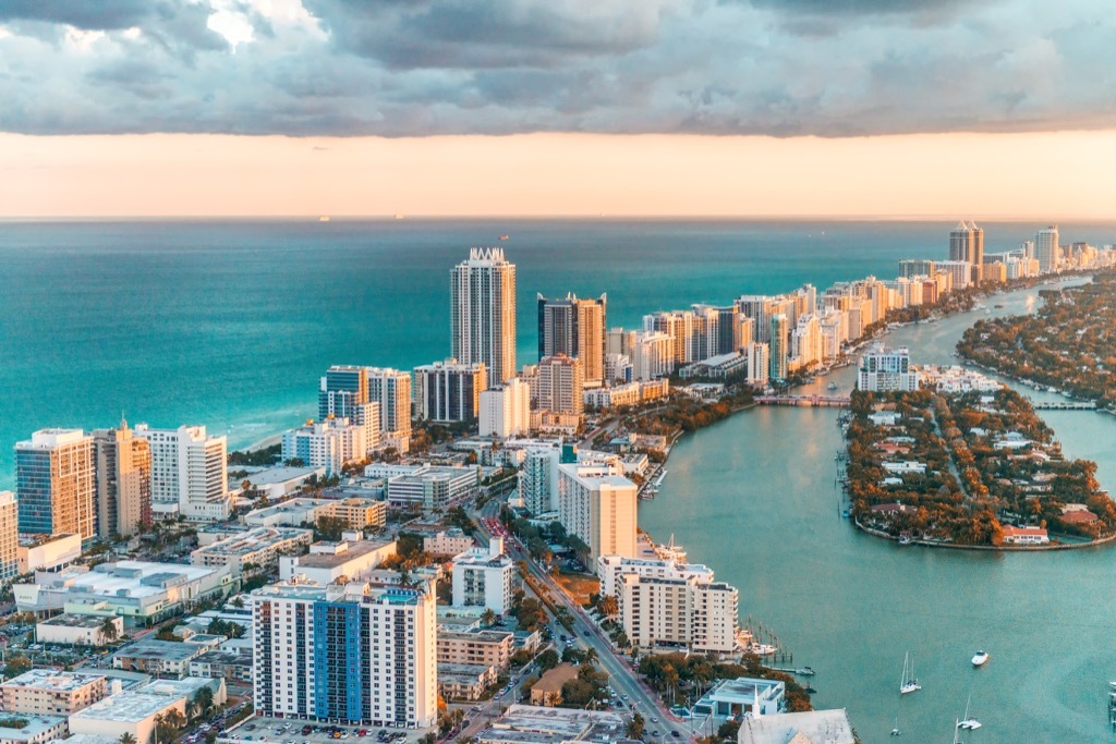 aerial view of miami florida