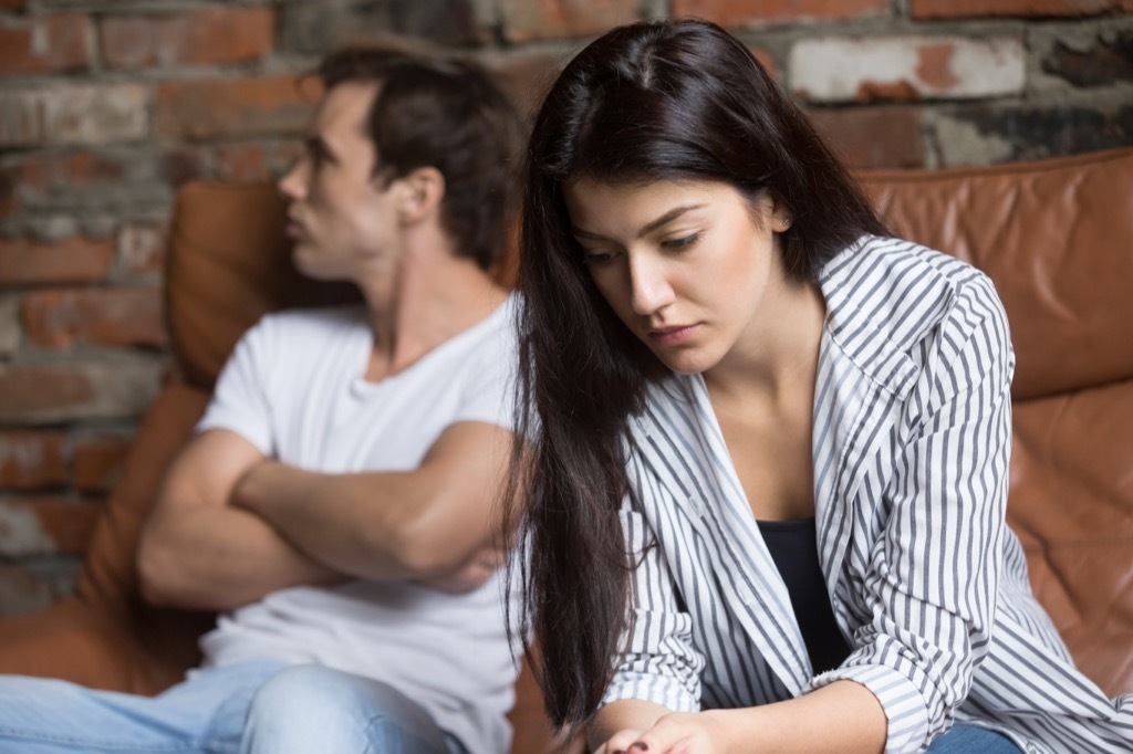 Couple is fighting and arguing and the woman is fed up, signs of cheating