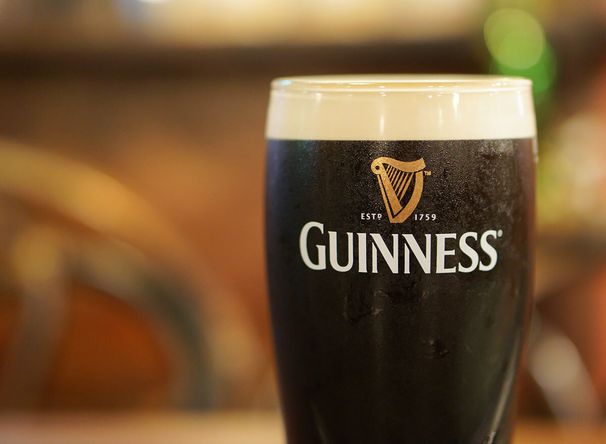 poured guinness glass closeup