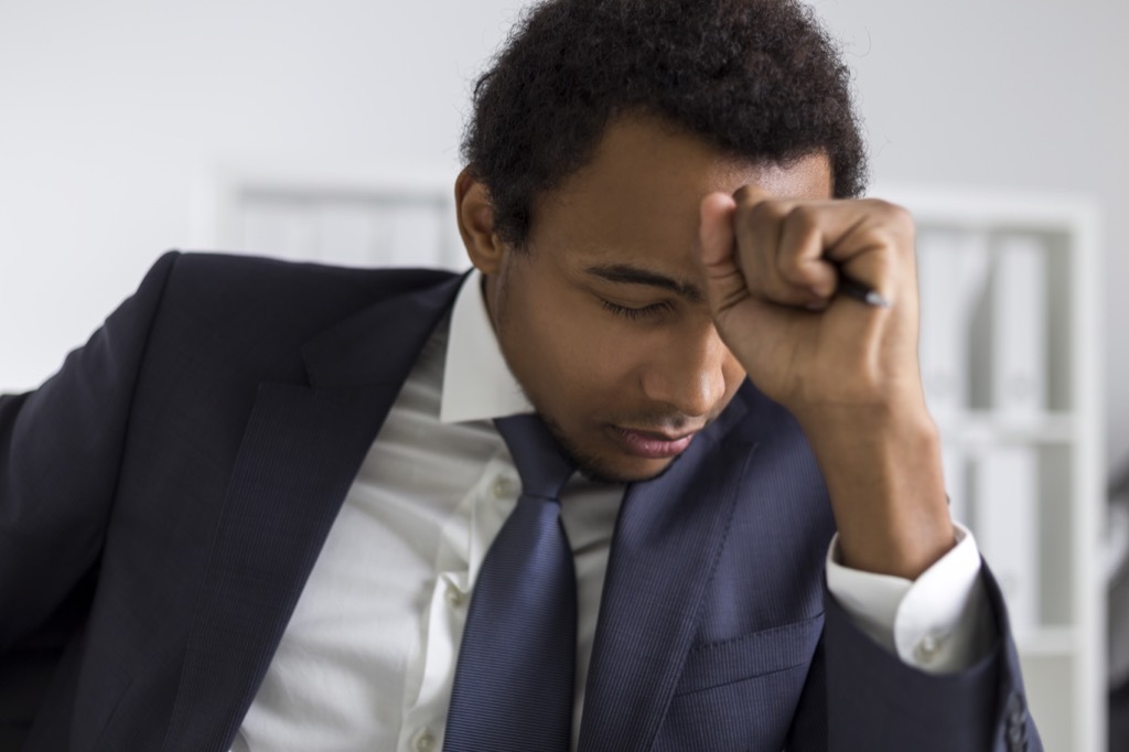 Stressed out man Hair Thinning