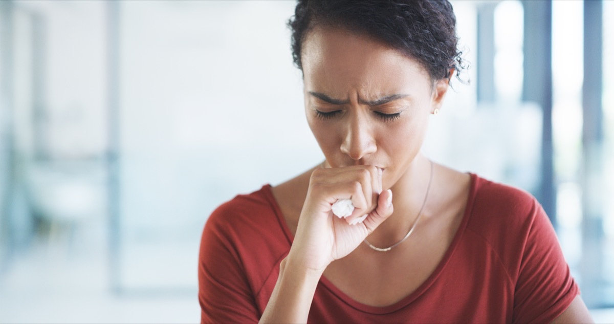 Woman coughing