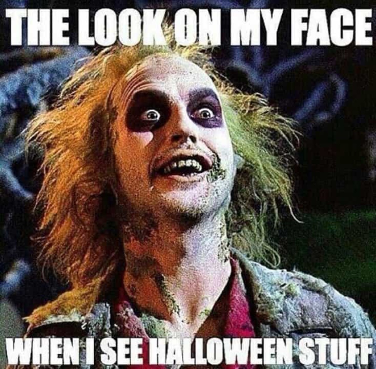 beetlejuice face, halloween memes