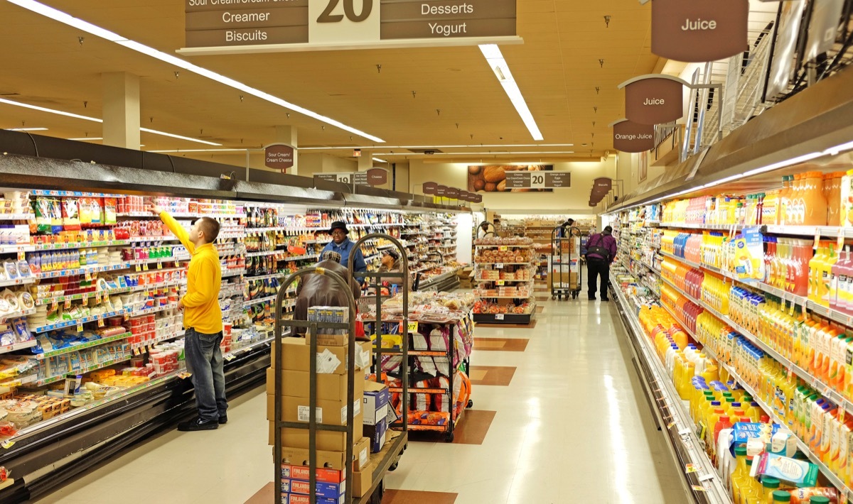 NEW YORK CITY - DECEMBER 16 2015: Stop &; Shop, a retail grocer with 422 locations throughout the northeastern US, recently obtained a Pathmark grocery location in the Atlantic Avenue Mall, Brooklyn