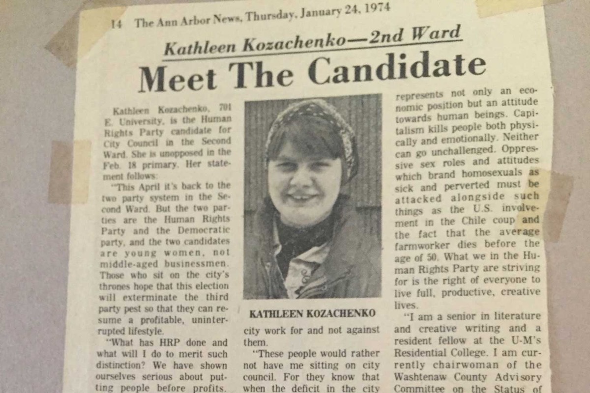 Kathy Kozachenko newspaper clipping