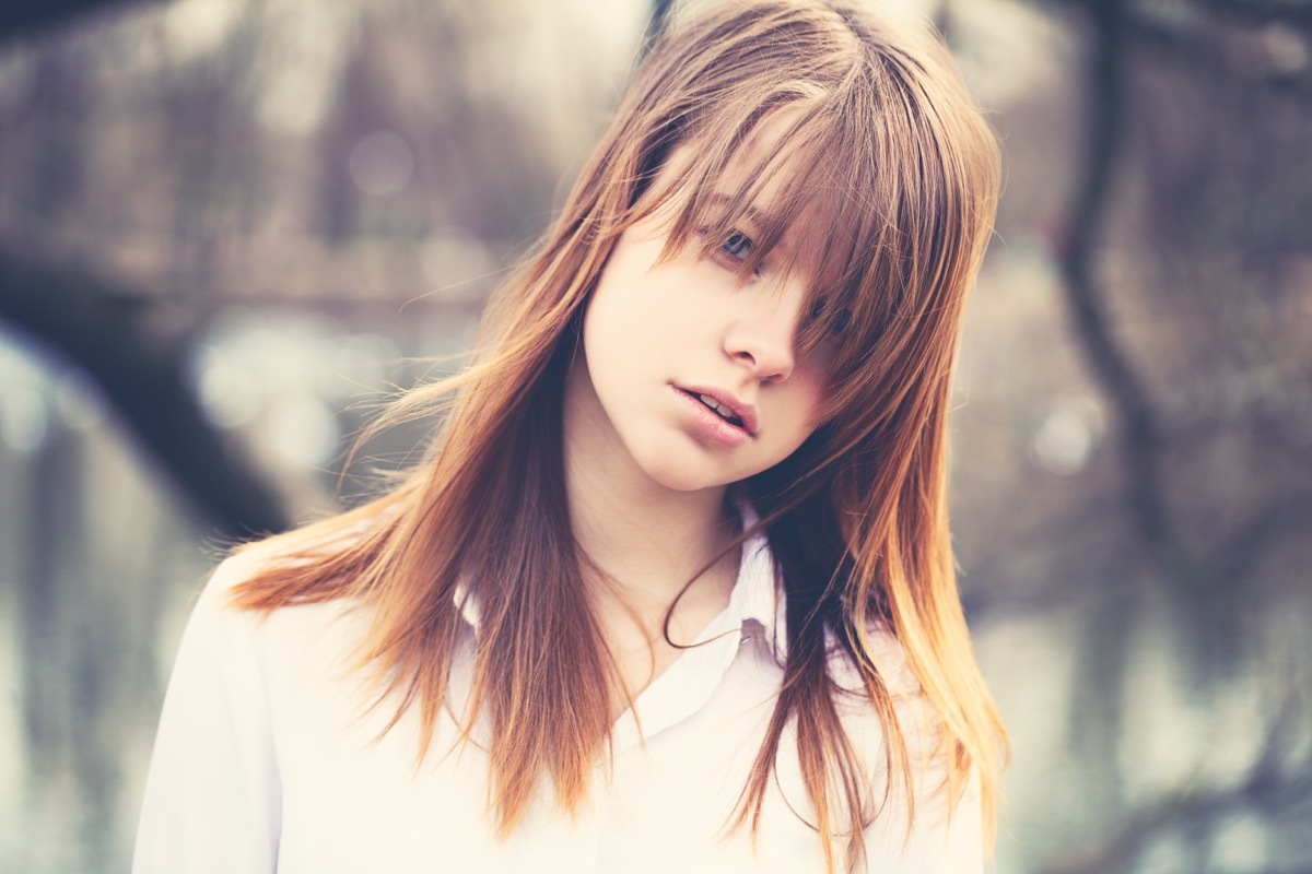 Woman with fringe bangs why having bangs in the best