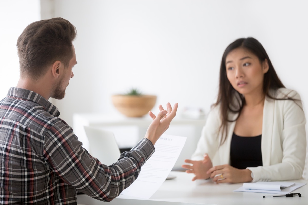 two people negotiating