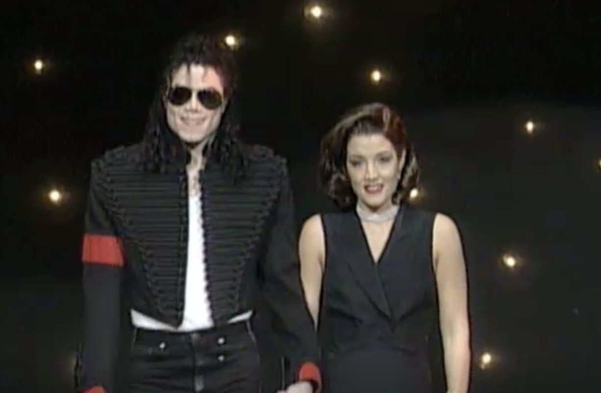 Michael Jackson and Lisa Marie Presley at the MTV music awards in 1994