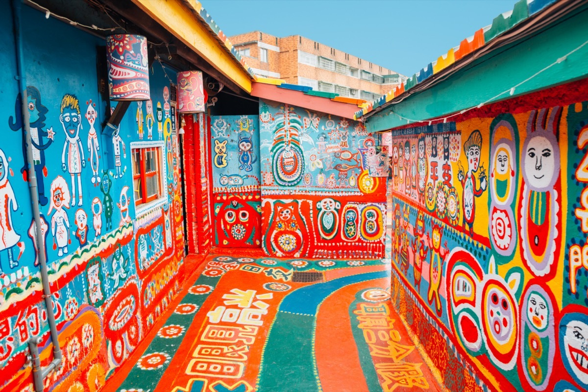 rainbow village in taichung, taiwan