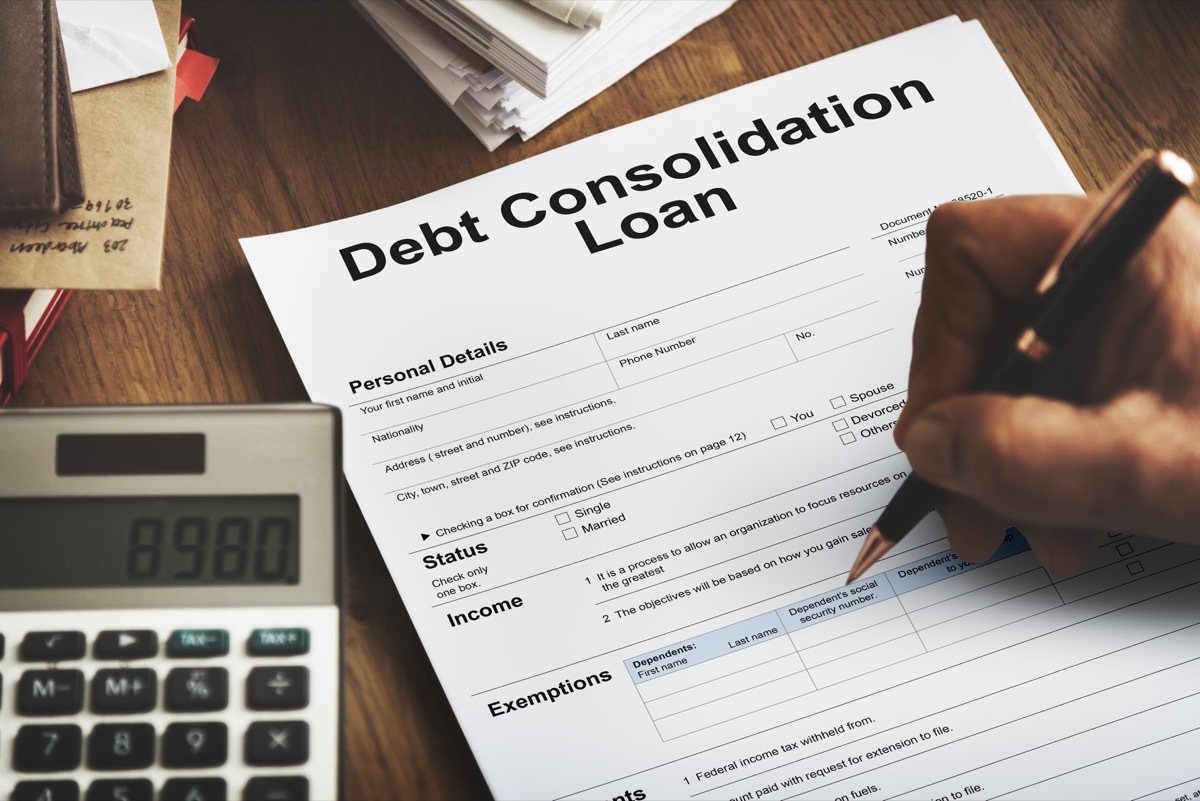 Debt Consolidation Loan Financial Concept