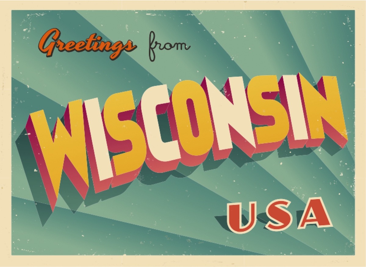 wisconsin postcard famous state statues