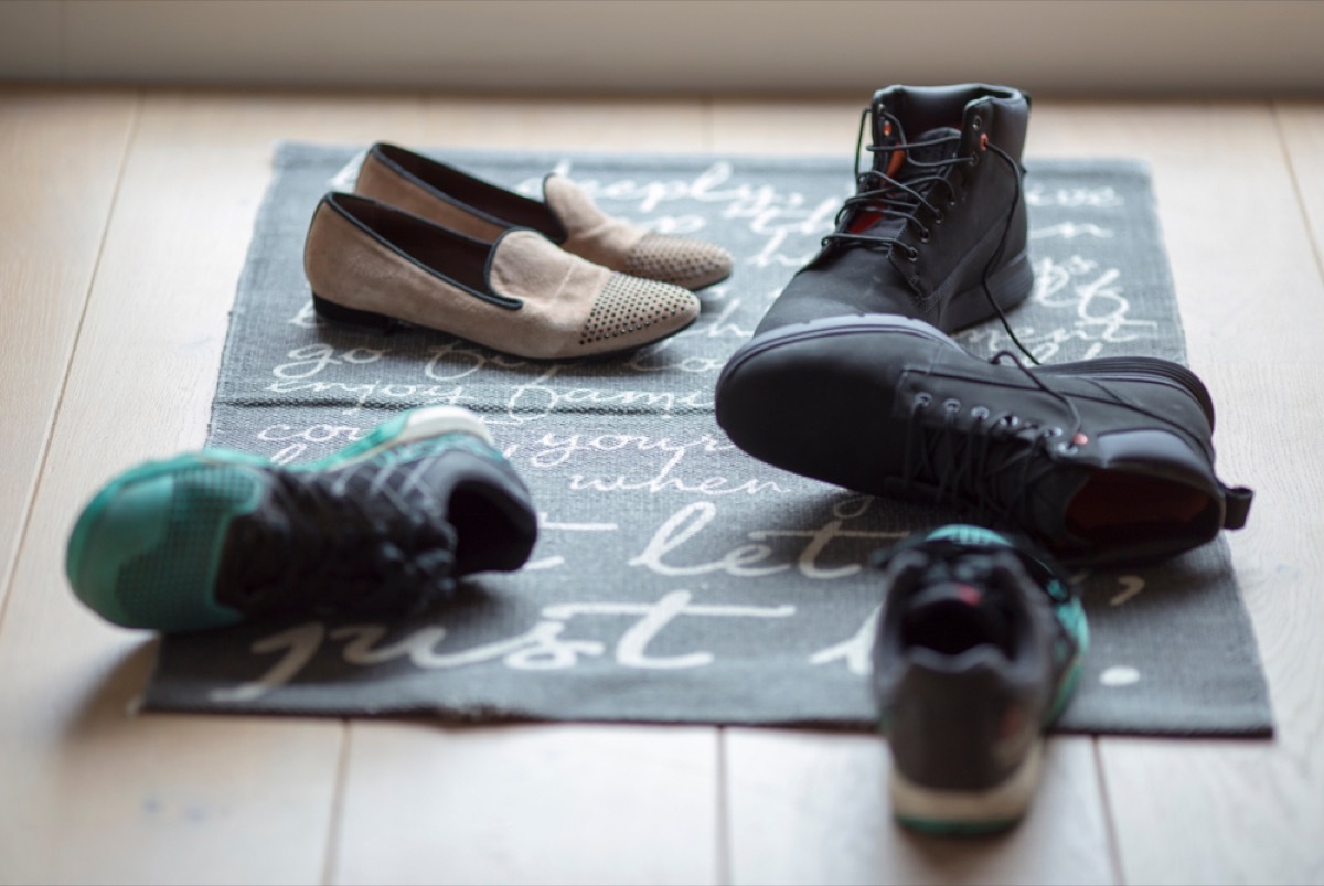 shoes on floor near front door