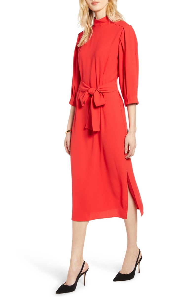 red tie waist dress, Nordstrom anniversary sale