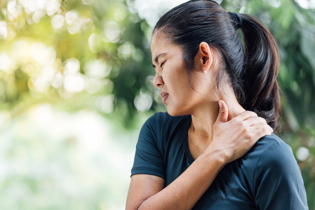 Woman with neck pain