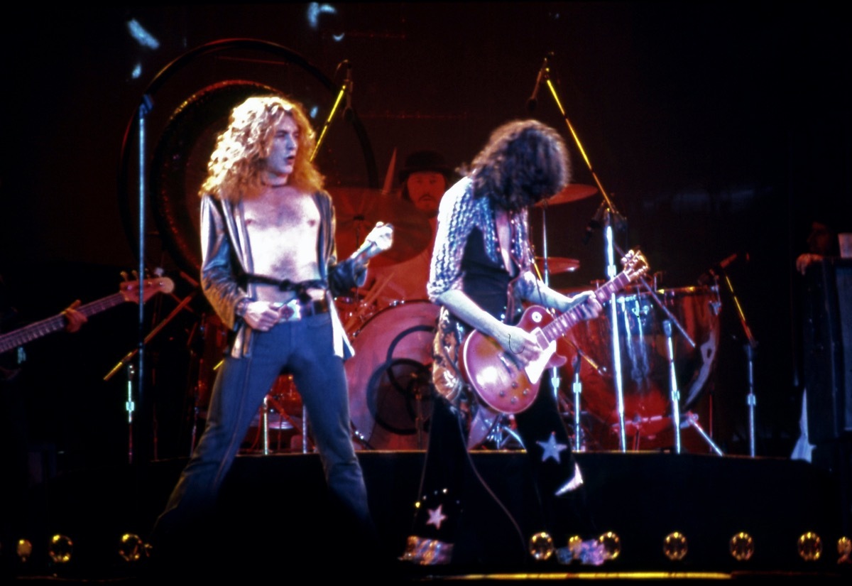 Led Zeppelin performing in 1975