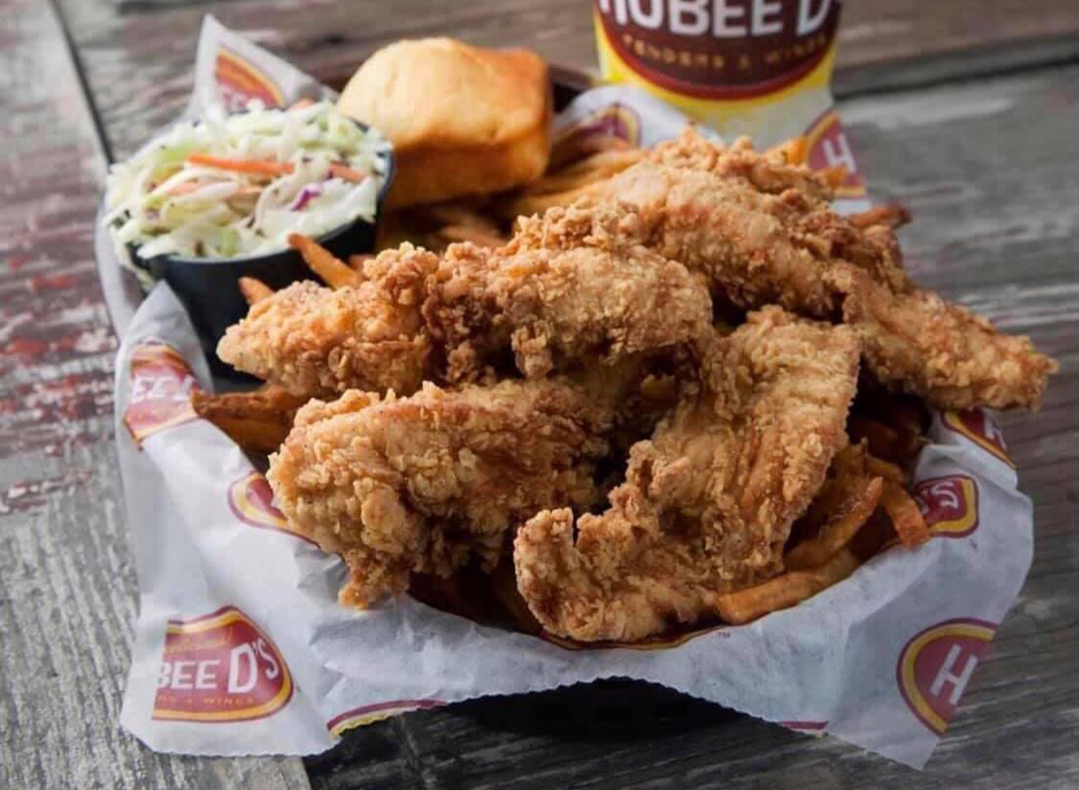 chicken tender basket with coleslaw