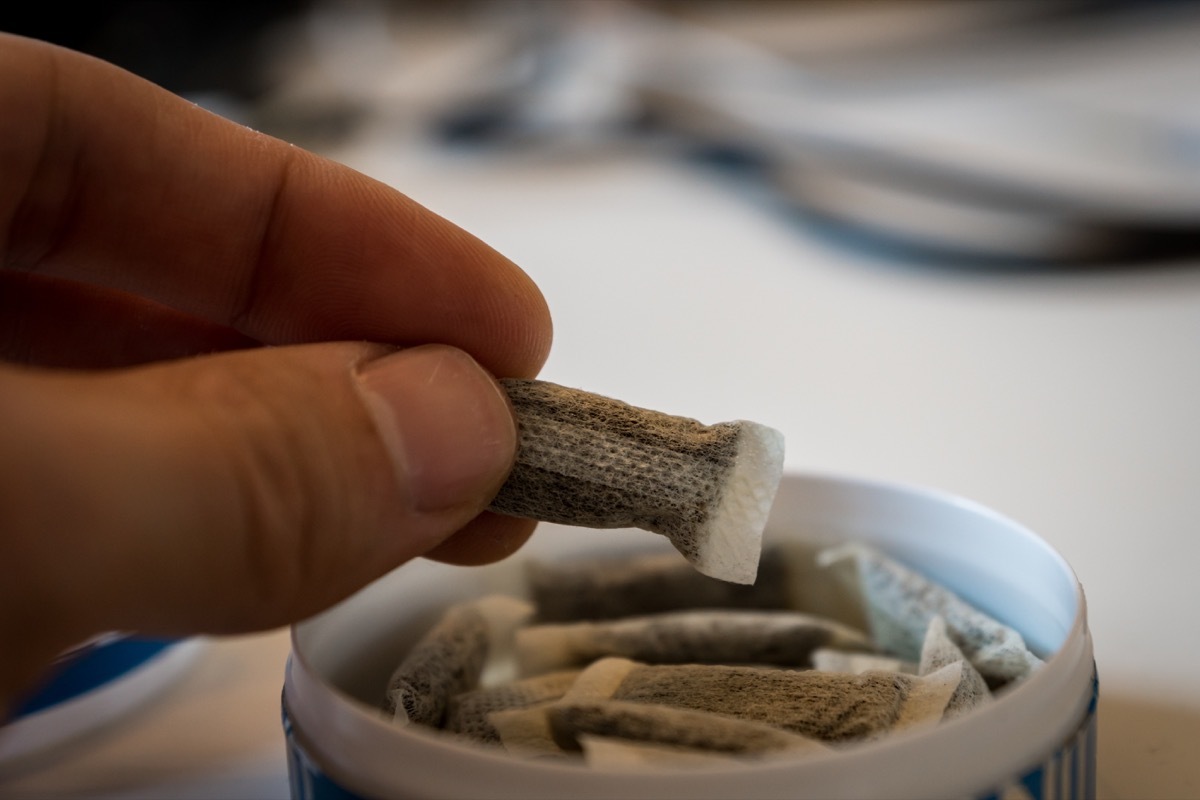 Snus - a box of Snus, a moist powder tobacco product