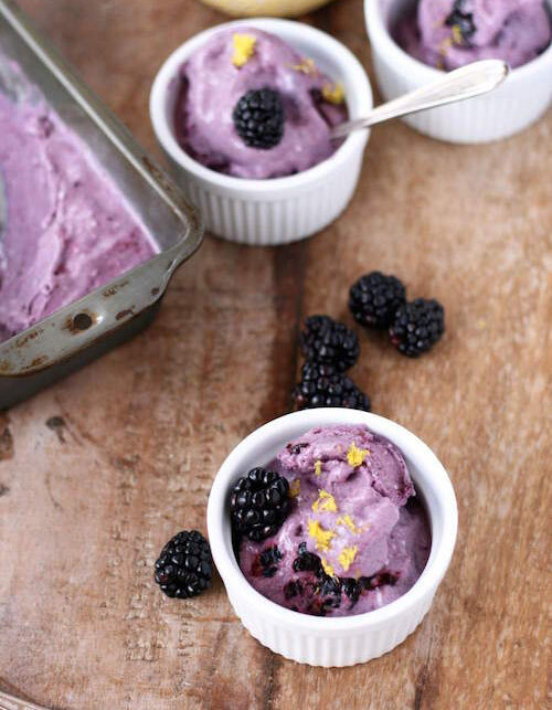 Blackberry lemon ice cream