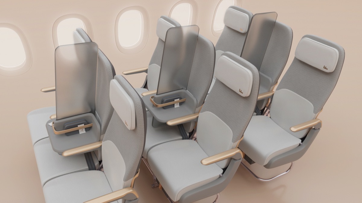 Isolate airplane seat designed by Factorydesign