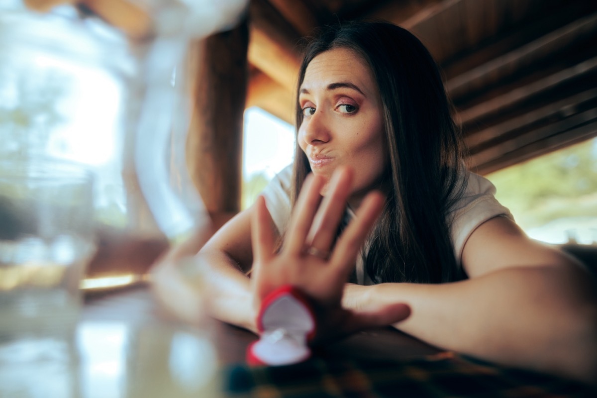 Woman Turning Down a Proposal