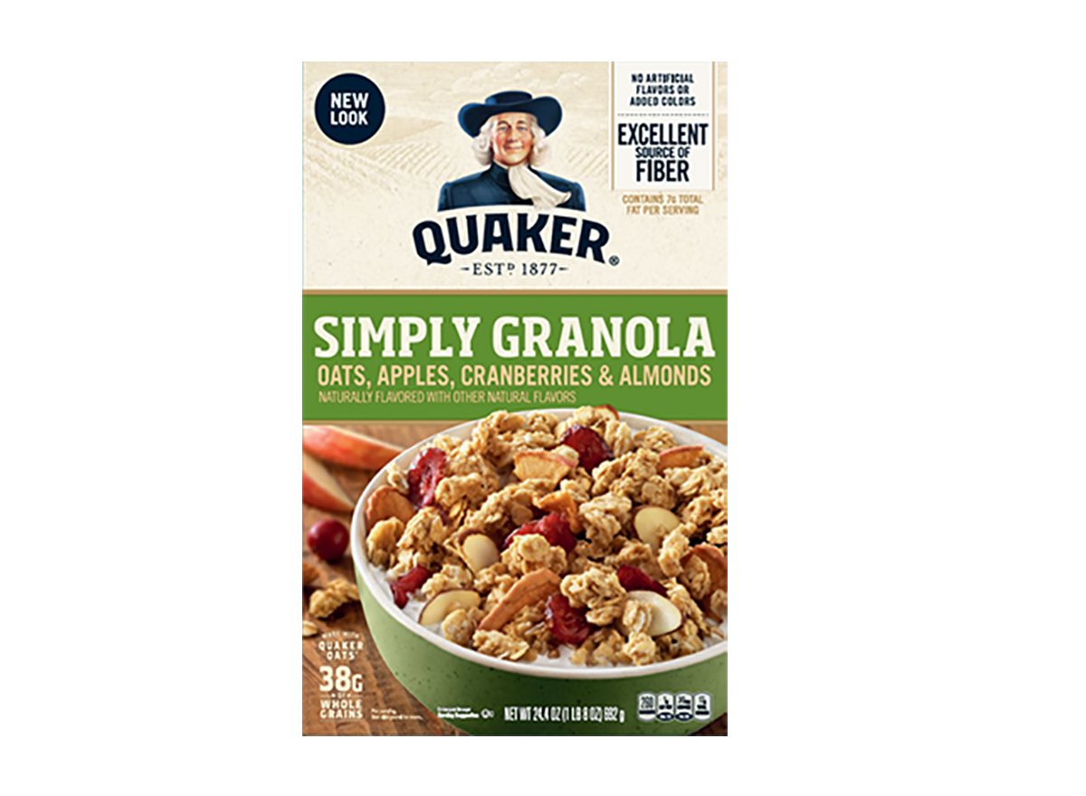 quaker simply granola oats apple cranberries almonds