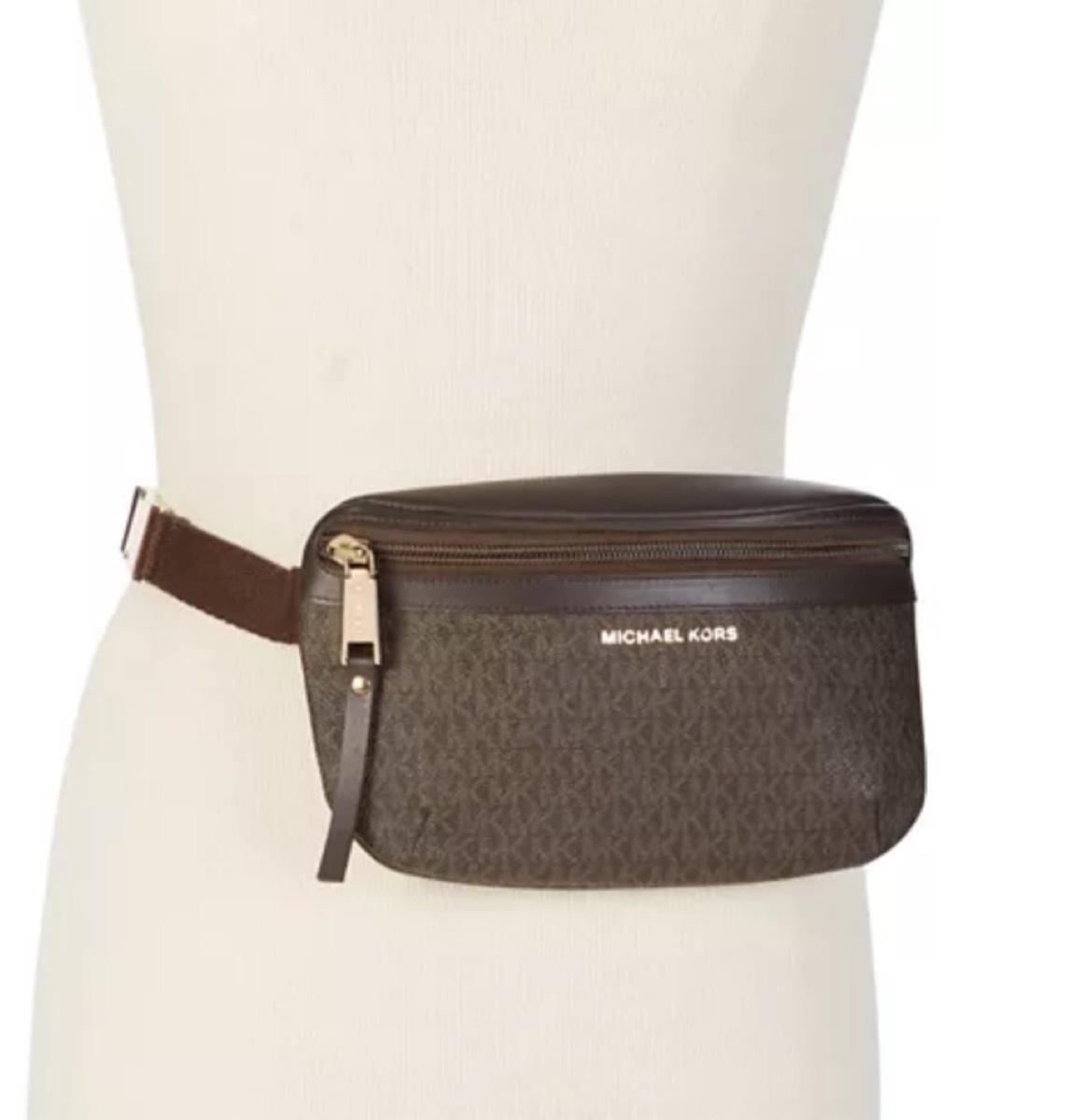 mannequin with brown michael kors fanny pack on its waist