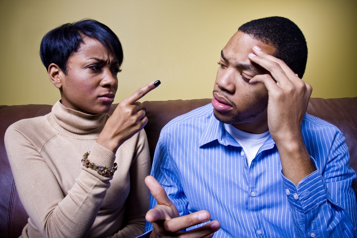 Black couple having an argument