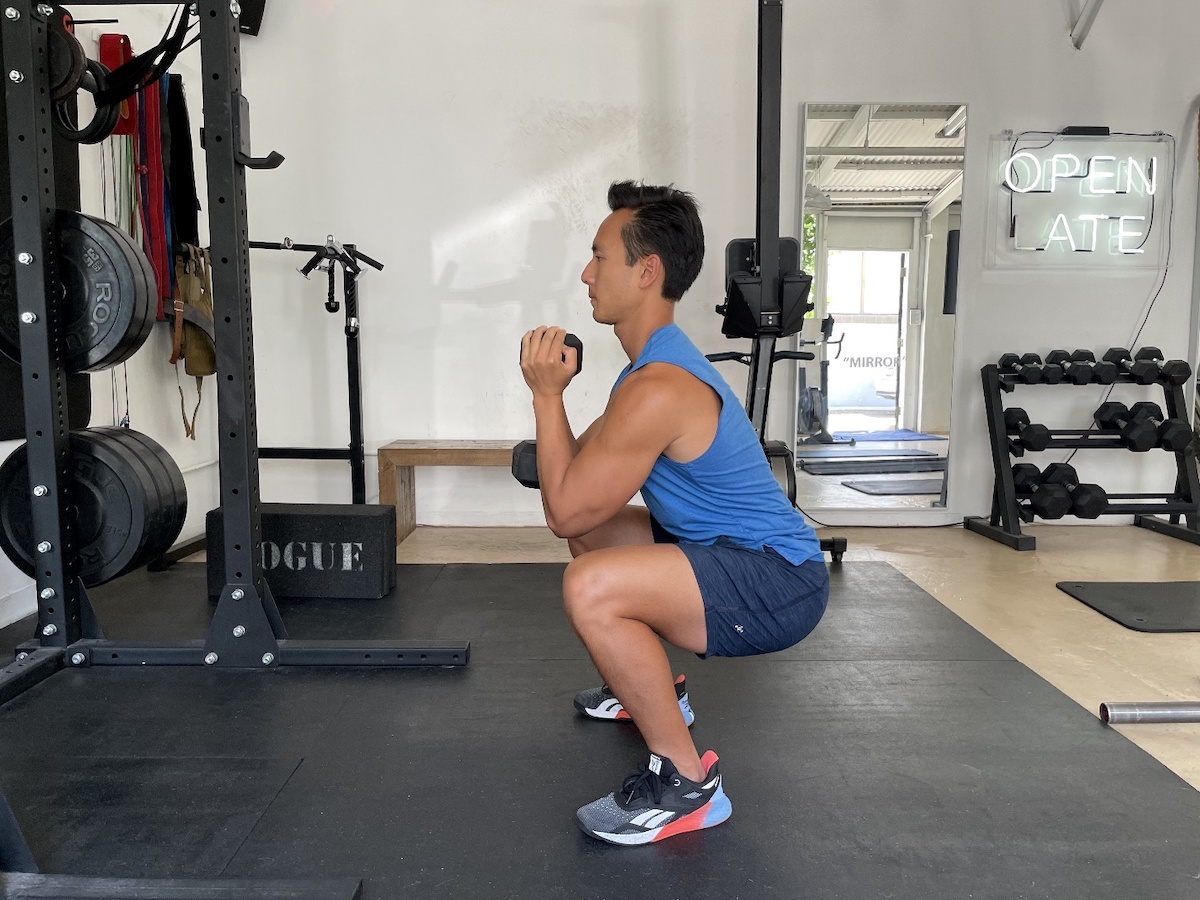 1 dumbbell goblet squat