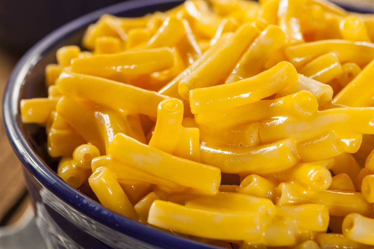 Homemade Macaroni and Cheese in a Bowl