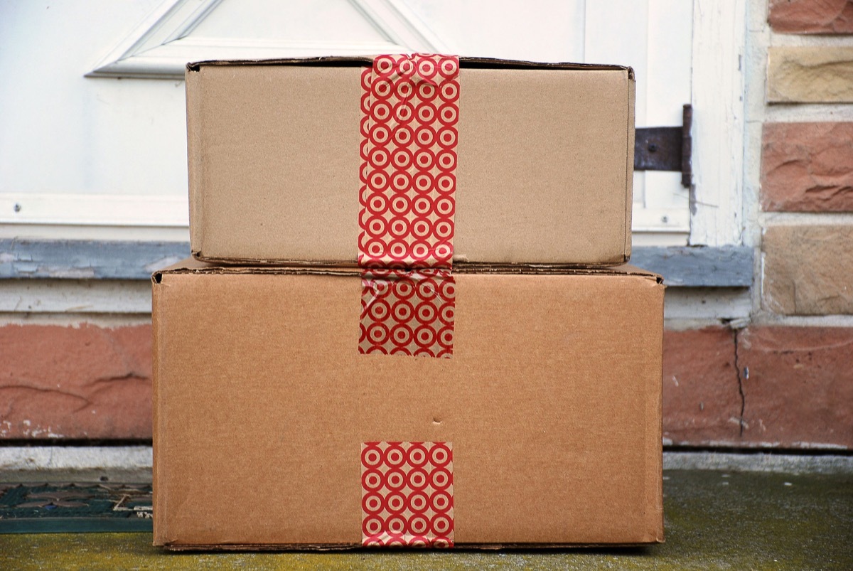 HAGERSTOWN, MD - DECEMBER 12, 2015: Image of Target packages. Target is a publicly owned retail chain that was founded in 1902.