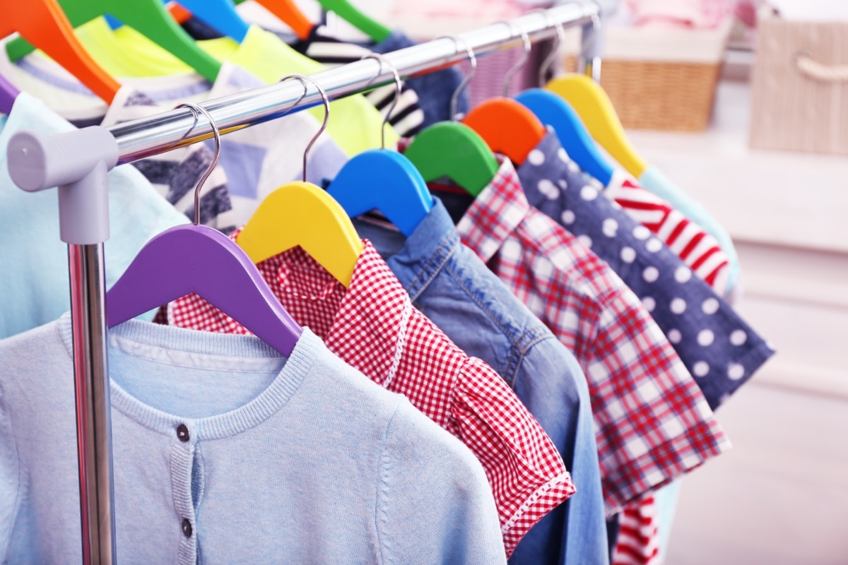 children's clothing on hangers