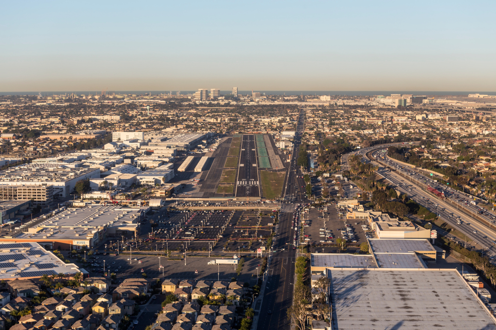 An aerial view of Hawthorne, California