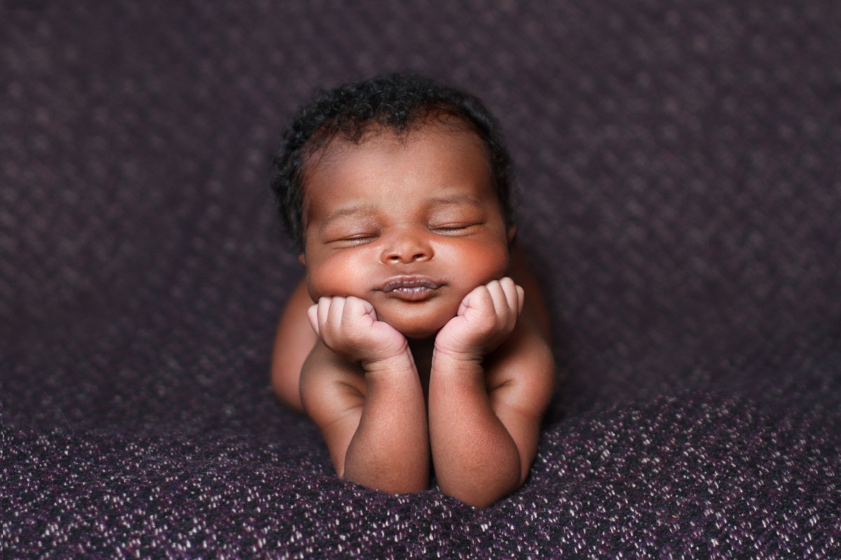 sleeping black baby