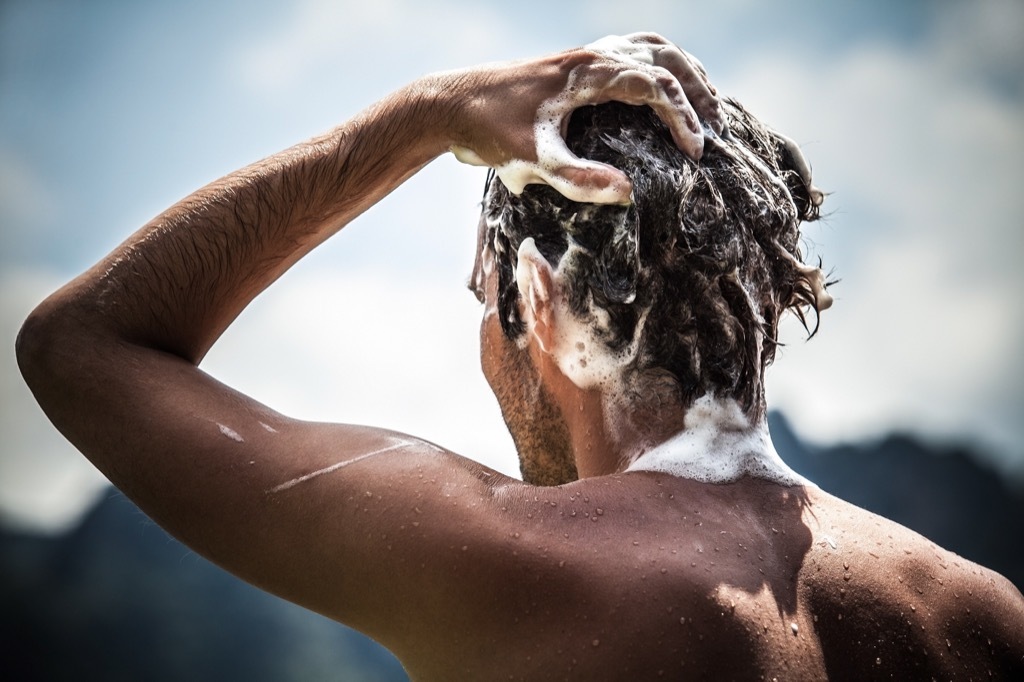 Man in Shower Hair Thinning