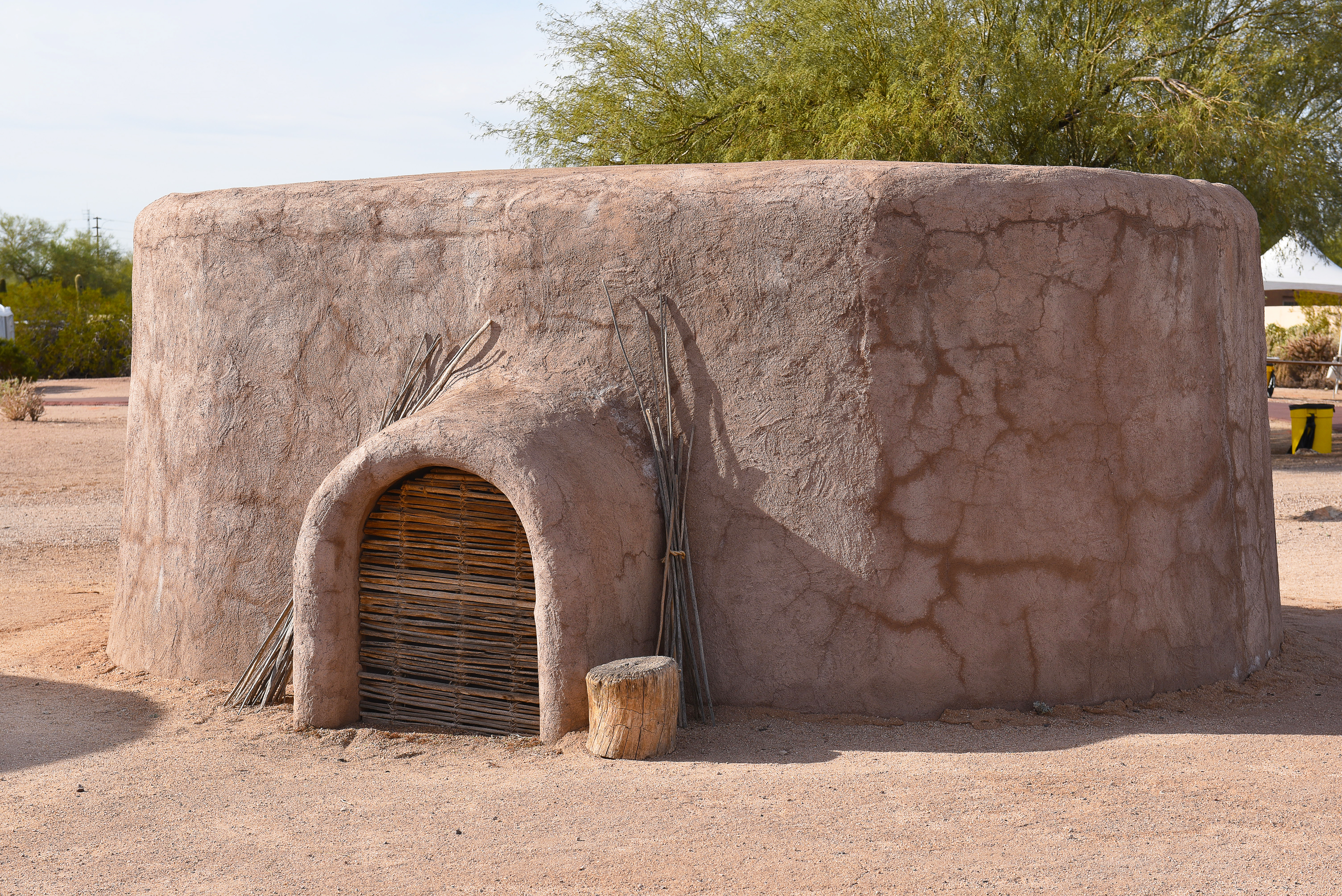 replicated ancient structure at the pueblo grande museum in phoenix