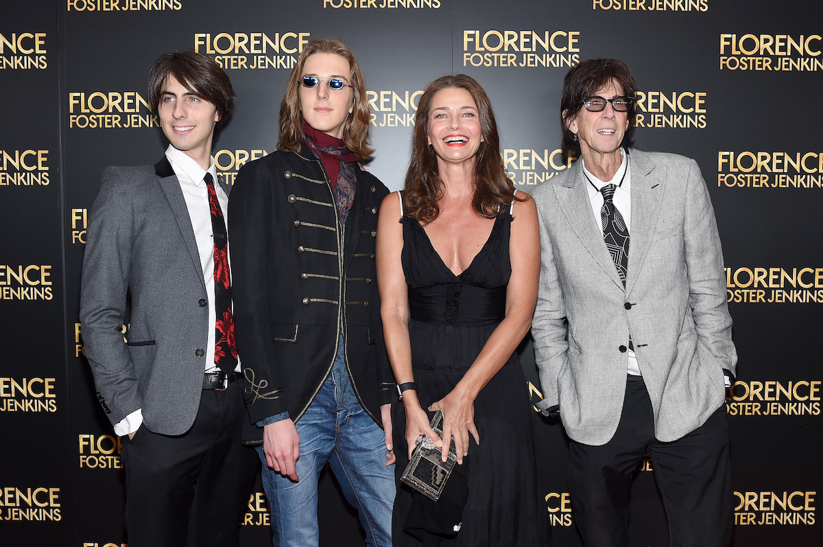 Jonathan Otcasek, Oliver Otcasek, Paulina Porizkova, and Ric Osasek at the premiere of 