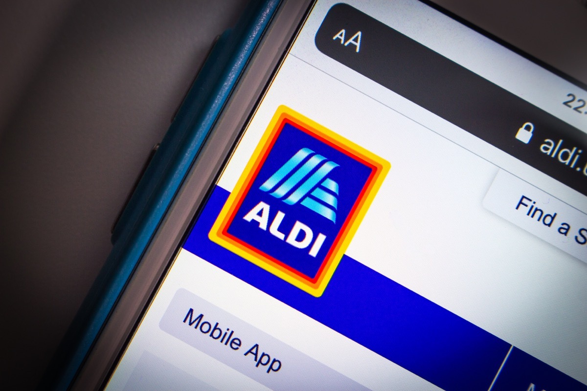 Aldi Website on Mobile Phone