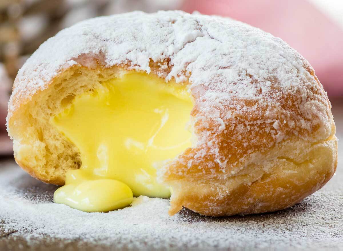 Doughnut with cream lemon filling