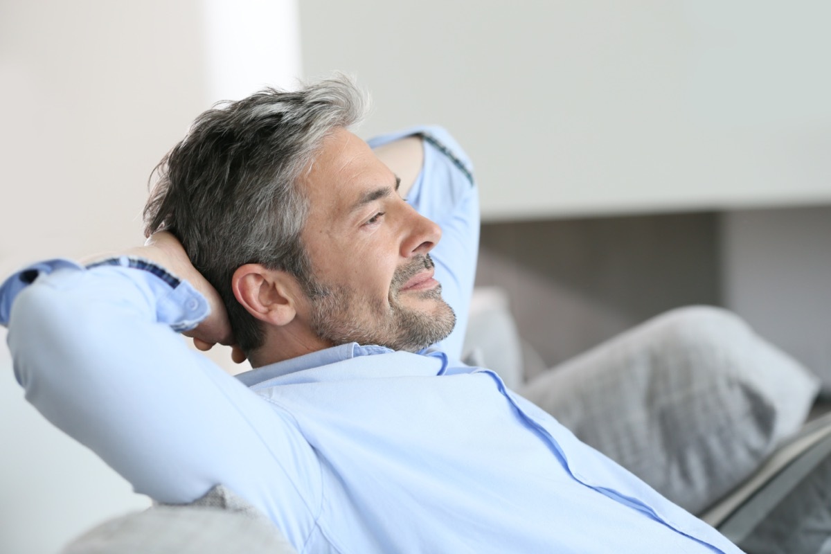 middle age man relaxing