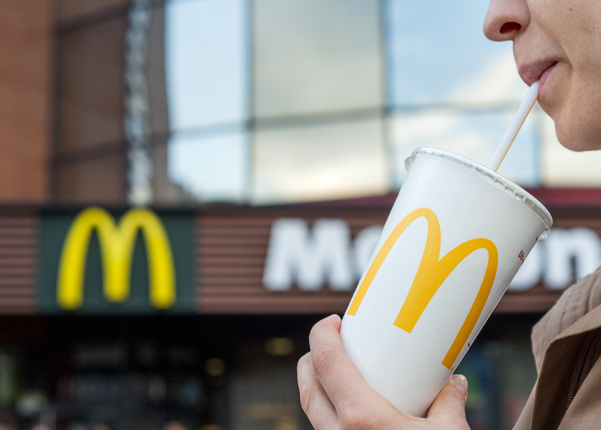 Woman Drinking McDonalds Shake