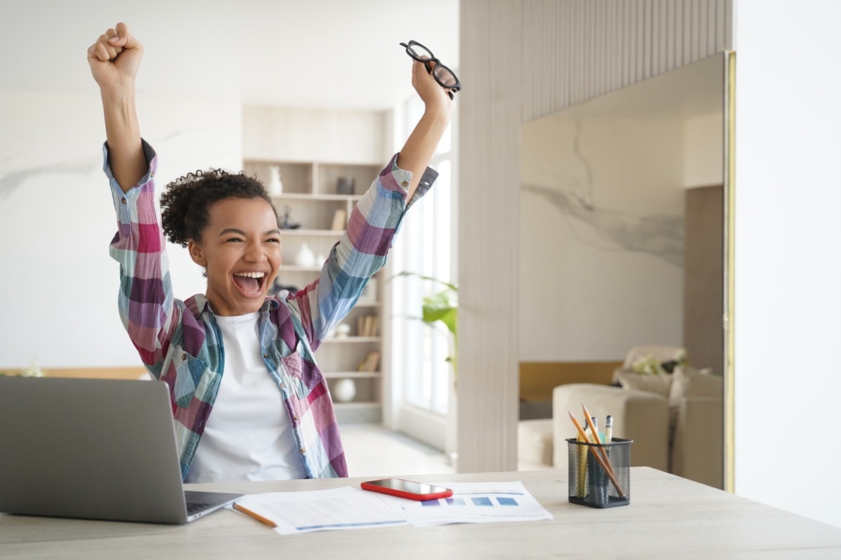 Young Woman Feeling Victorious