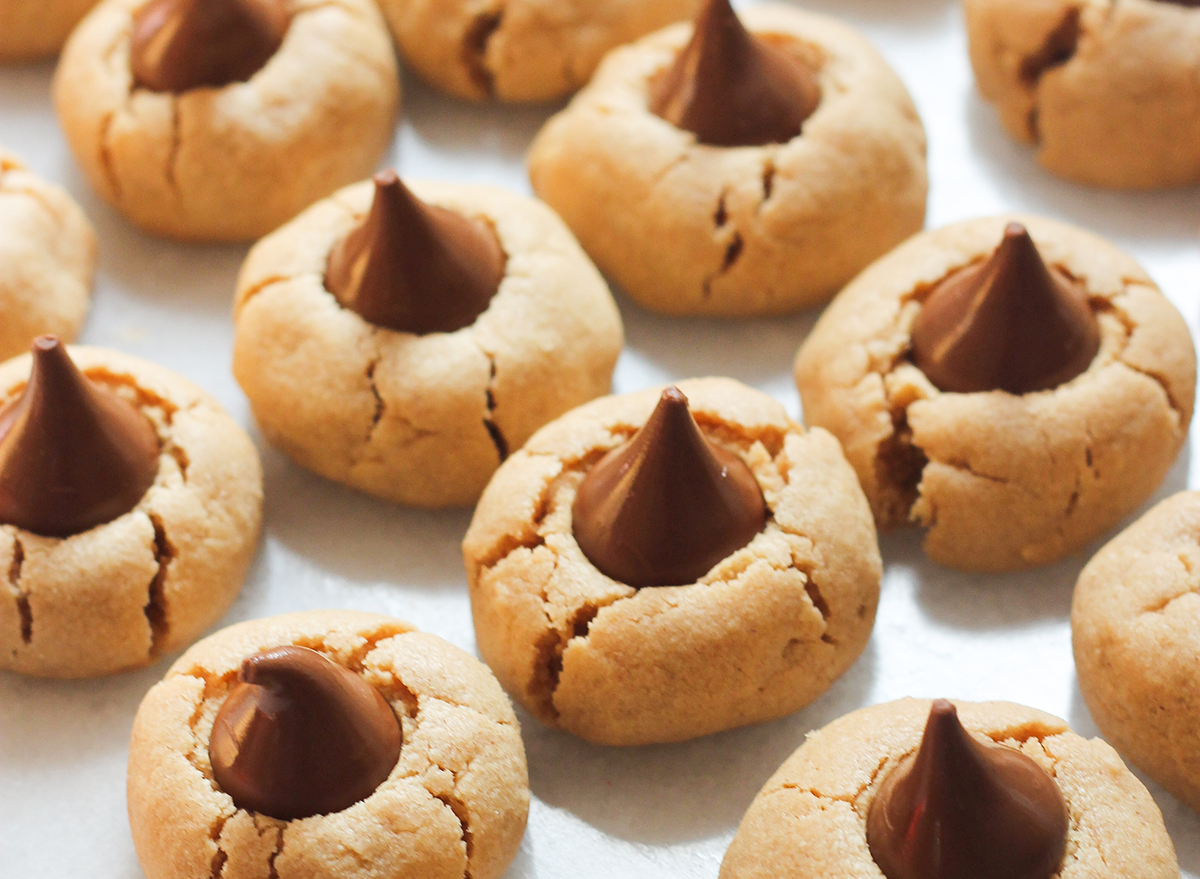 peanut butter blossoms after baking